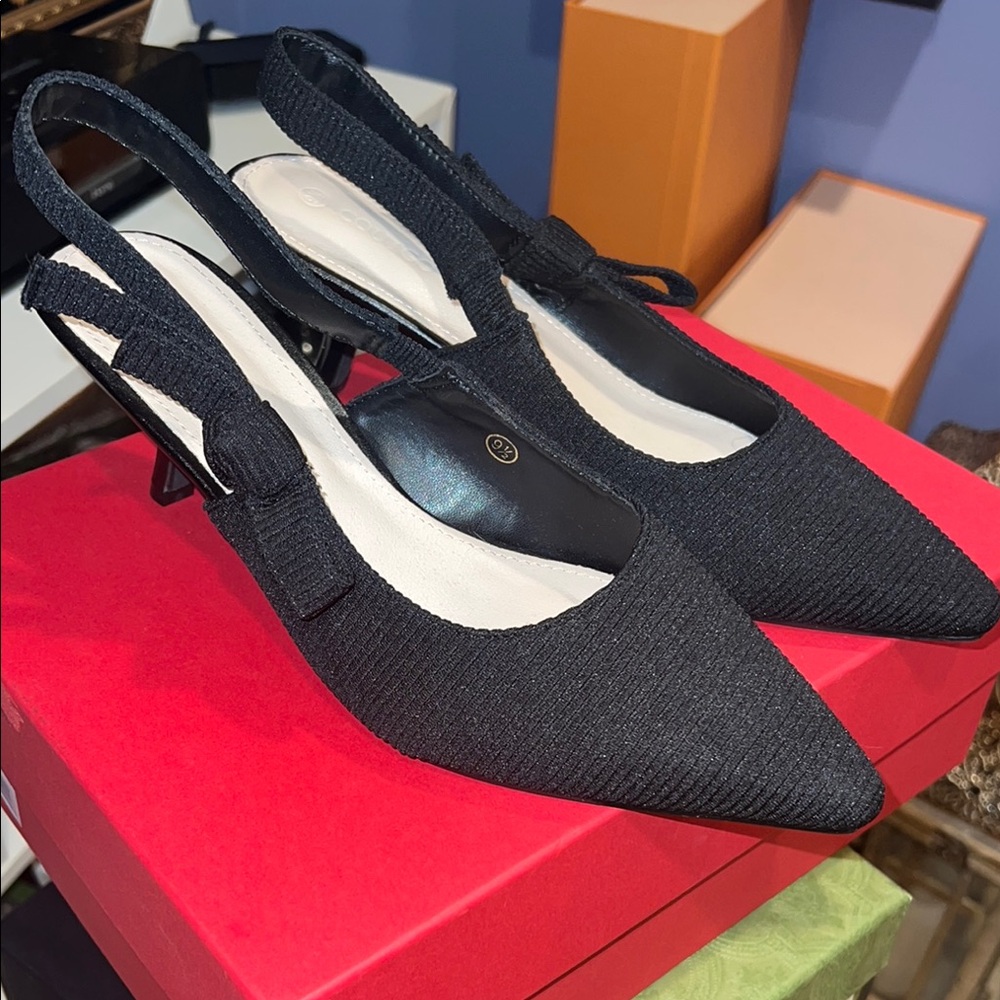 Elegant Black Slingback Heels